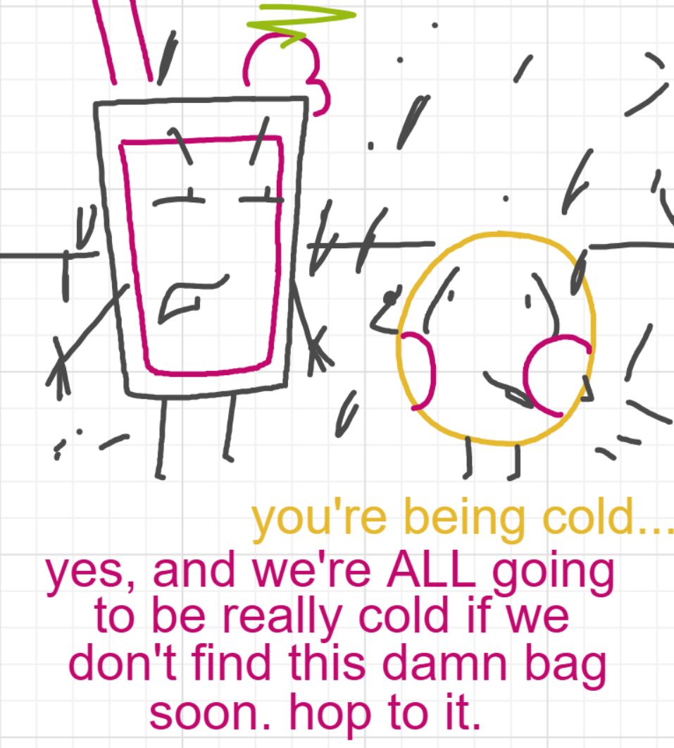 A panel from I've Been Everywhere, Man, episode nine of the Board Boards object show by Furretwalk/WalkingFurret.